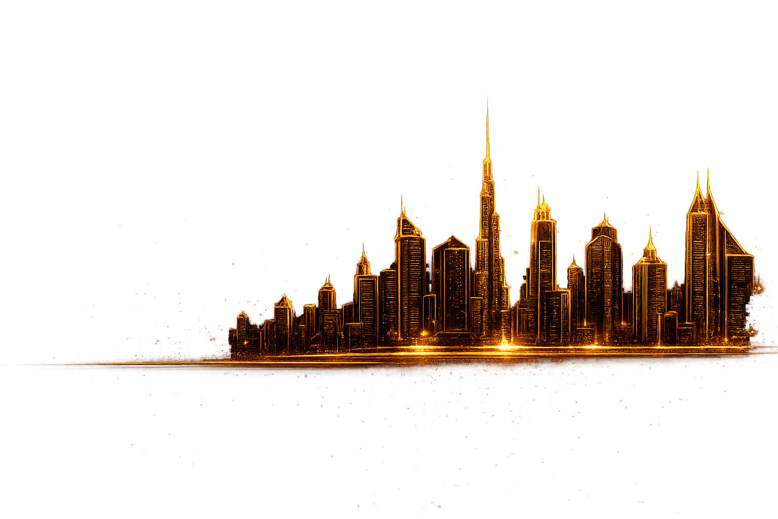 Golden skyline illustration